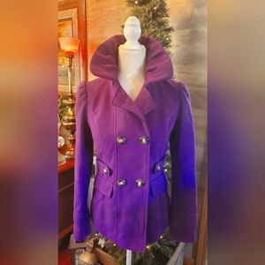 Vintage Pea Coat Small Purple trendy like new beauty Barbie core cute style fun